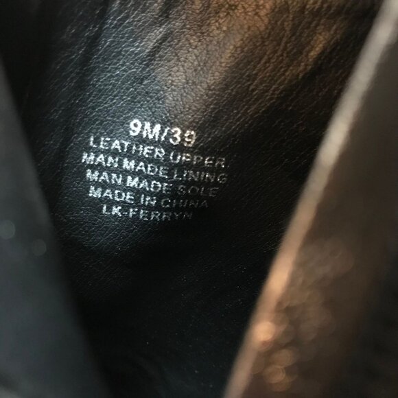 Lucky Brand Ferryn Ankle Boots Black Leather Silver Distressing Womens 9M NEW - Picture 4 of 15